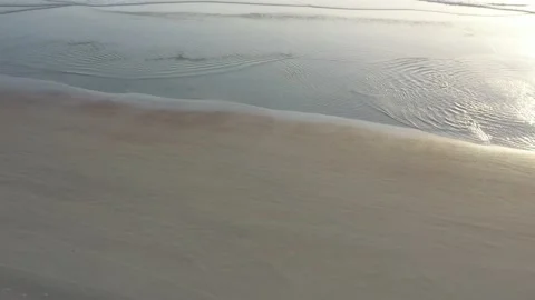 Rippling Tide Pools on a Florida Beach Stock Footage 163370356
