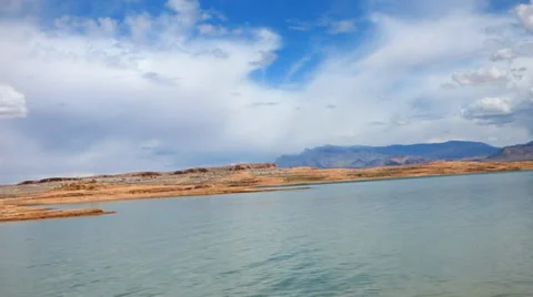 Rippling Water, Dramatic Clouds Lake Meade Video stock 37125370