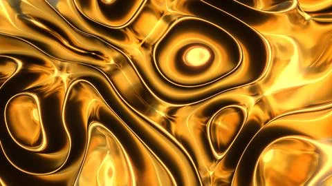 Rippling waves of metallic golden objects Stock Illustration