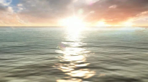Rippling Waves Under Sunrise Sunset Stock Footage 2832675