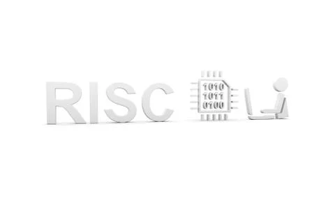 RISC concept white background 3d render illustration Stock Illustration