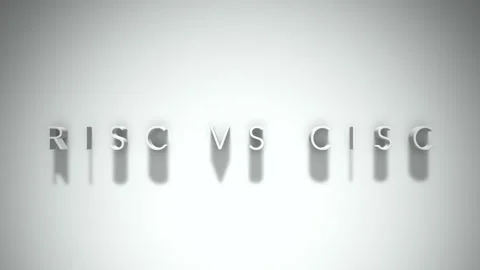 Risc vs cisc 3D title animation with shadows on a white background Stock Footage 297906728