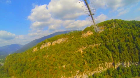 Rise after jumping from a suspension bridge 69 m Stock Footage 42862002