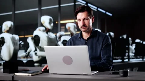 The Rise Of AI: Will Robots Replace Human Stock Footage 317398888