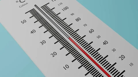 Rise in air temperature.  Thermometer. Global warming concept. Stock Footage 219620011