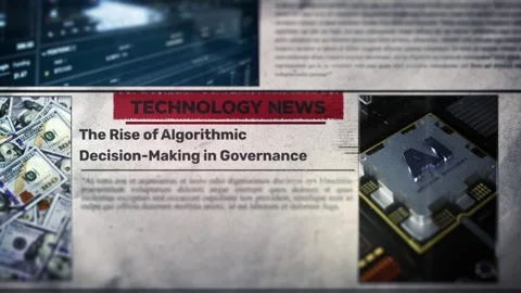 The Rise of Algorithmic Decision-Making in Governance Headline Title on News Stockbeeldmateriaal 317056205
