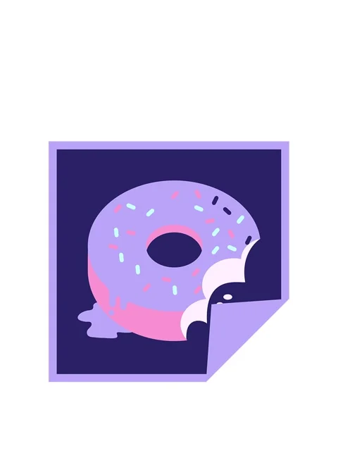 Rise and float animation of bitten frosted donut graphic vector illustratio.. Stock Footage 324404728