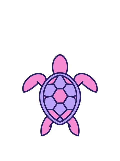 Rise and float animation of brazilian turtle shown from above drawing Stock Footage 324276272