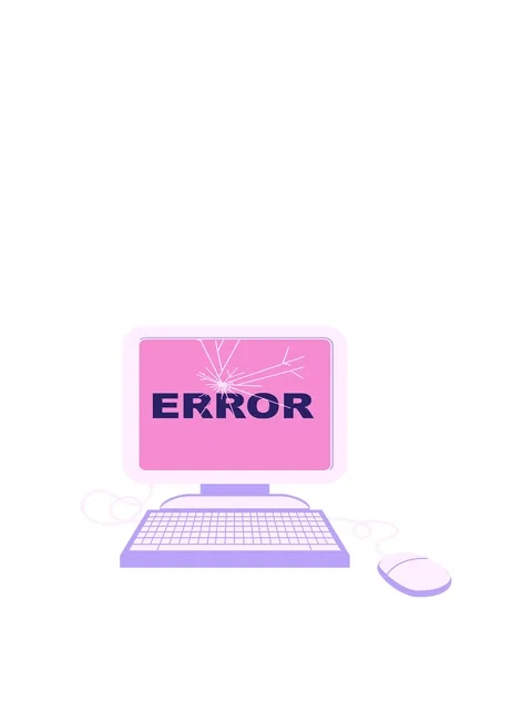 Rise and float animation of a broken computer graphic vector illustration ico Stock Footage 324116720