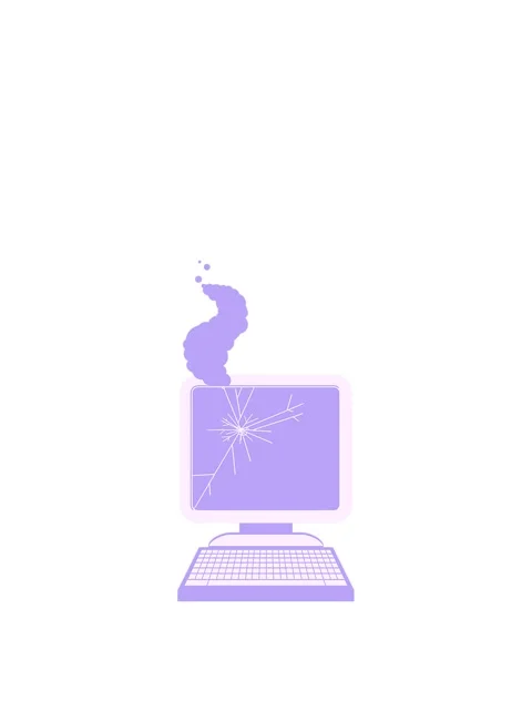 Rise and float animation of broken computer graphic vector illustration desig Stock Footage 324457538