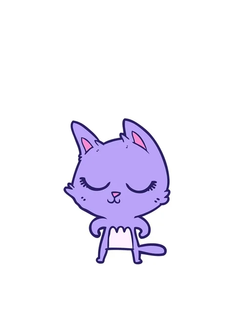 Rise and float animation of calm cartoon cat Vídeos de archivo 324394835