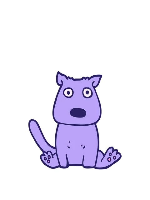 Rise and float animation of calm dog cartoon Video stock 324489914