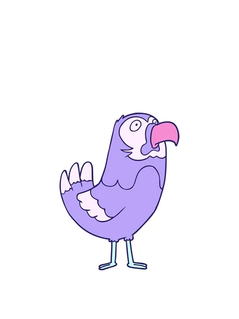 Rise and float animation of cartoon parrot Stock Footage 323596642