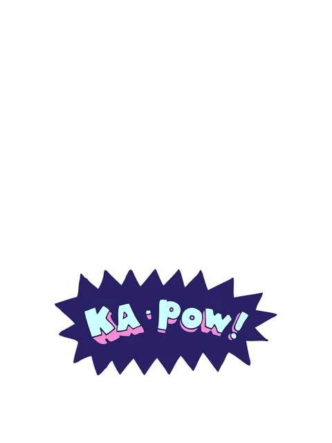 Rise and float animation of cartoon ka pow Video stock 323602052