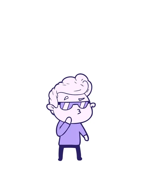 Rise and float animation of cartoon of cool guy Stock Footage 324079805