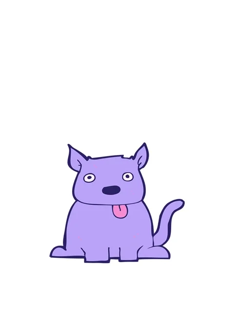 Rise and float animation of cartoon dog sticking tongue Video stock 324099448