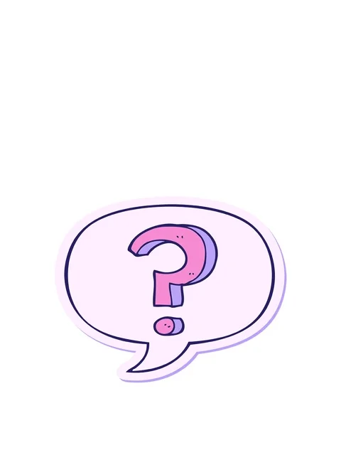 Rise and float animation of cartoon question mark with speech bubble sticker Video stock 324150147