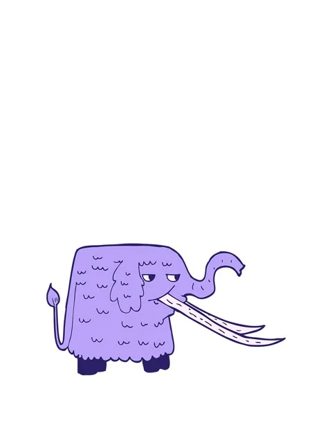 Rise and float animation of cartoon woolly mammoth Stock Footage 324181049