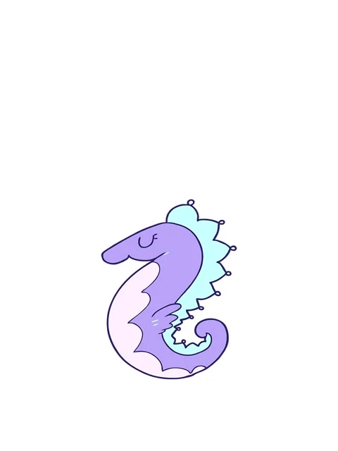 Rise and float animation of cartoon sea horse Stock Footage 324183987
