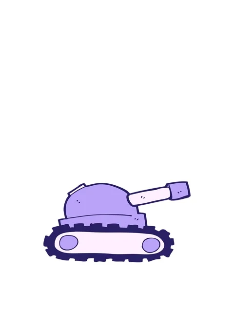 Rise and float animation of cartoon tank Stock Footage 324192021