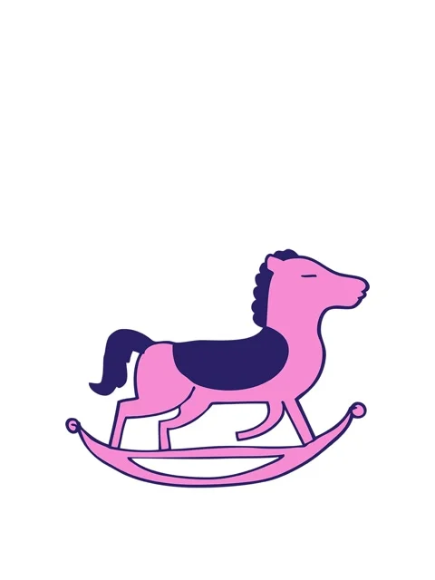 Rise and float animation of cartoon rocking horse Stock Footage 324196043