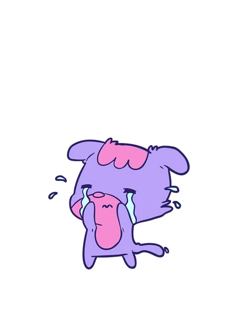 Rise and float animation of cartoon sad dog crying Video stock 324204596