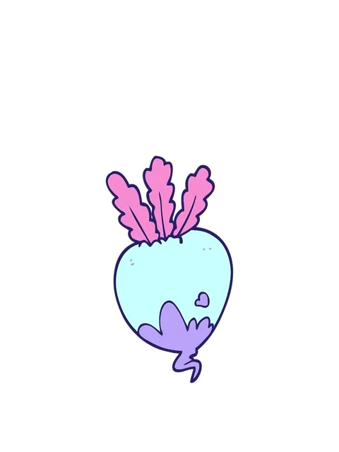 Rise and float animation of cartoon doodle beet root Stock Footage 324234576