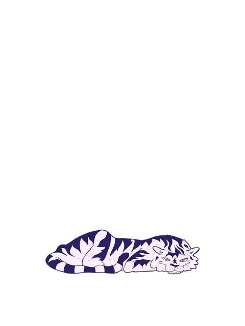 Rise and float animation of cartoon resting tiger 動画素材 324256213