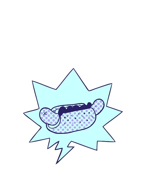 Rise and float animation of cartoon fresh tasty hot dog with speech bubble .. Video stock 324261404