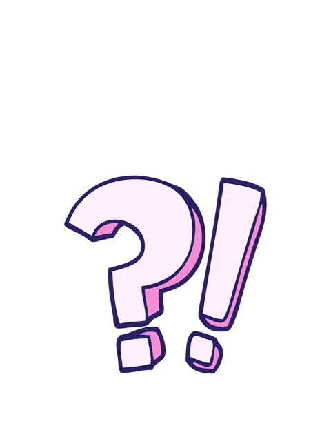 Rise and float animation of cartoon doodle question mark and exclamation mark Video stock 324270799