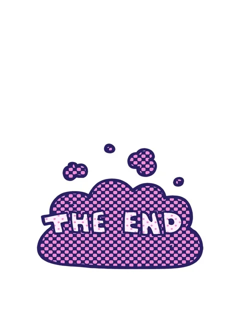 Rise and float animation of cartoon doodle the end font Video stock 324280955