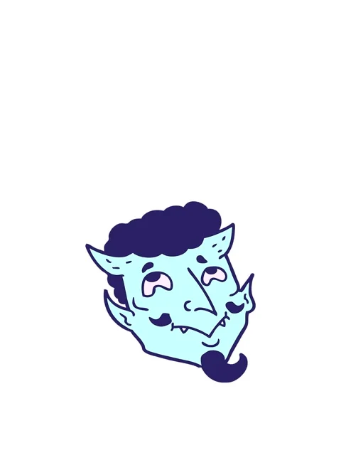 Rise and float animation of cartoon devil face 動画素材 324290180