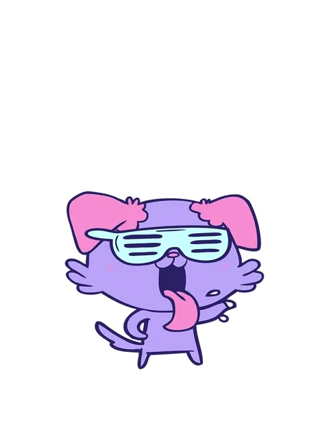 Rise and float animation of cartoon panting dancing dog Video stock 324299427