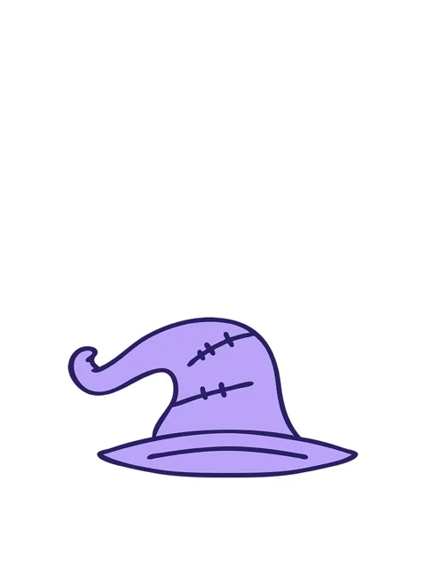 Rise and float animation of cartoon of an old wizard hat Stock Footage 324301638
