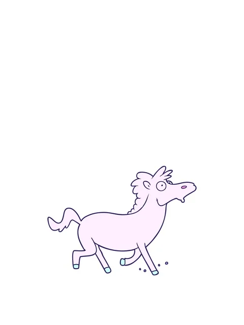 Rise and float animation of cartoon running horse Stock Footage 324302755