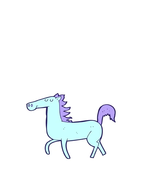 Rise and float animation of cartoon horse Stock Footage 324320792