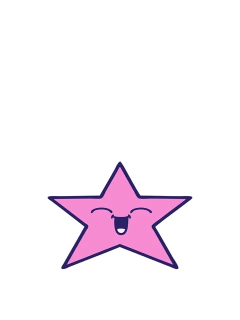 Rise and float animation of cartoon of a star fish Stock Footage 324321309
