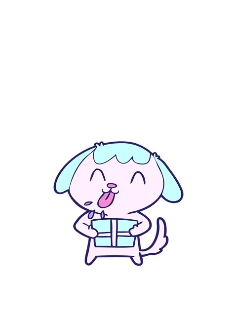 Rise and float animation of cartoon dog with christmas present Video stock 324325927