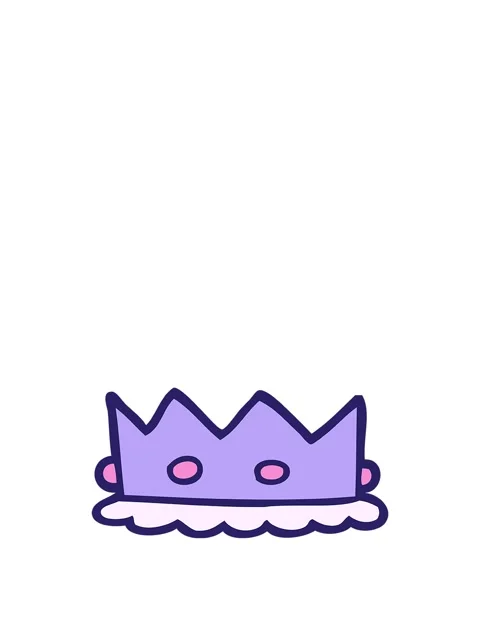 Rise and float animation of cartoon doodle royal crown Stock Footage 324334637