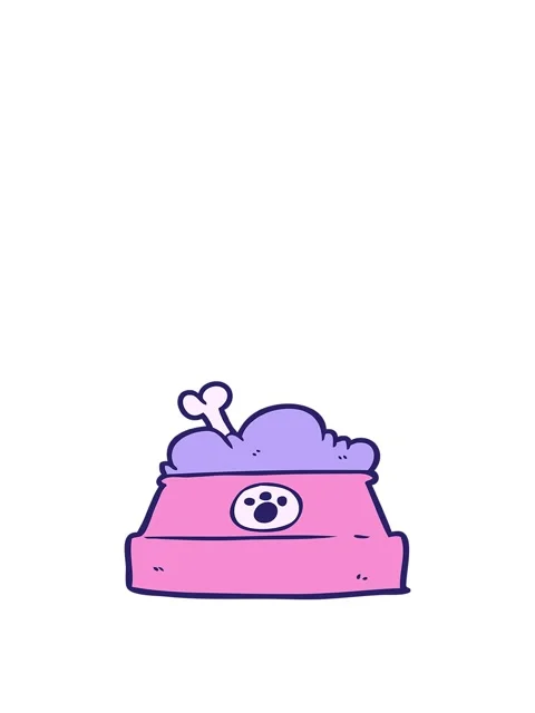 Rise and float animation of cartoon bowl of dog food Video stock 324363083
