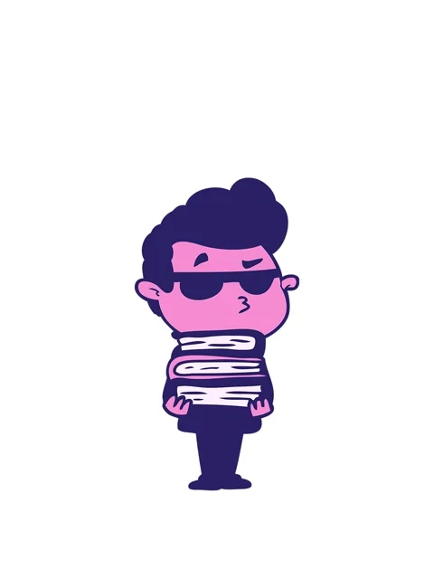 Rise and float animation of cartoon cool guy Stock Footage 324372652