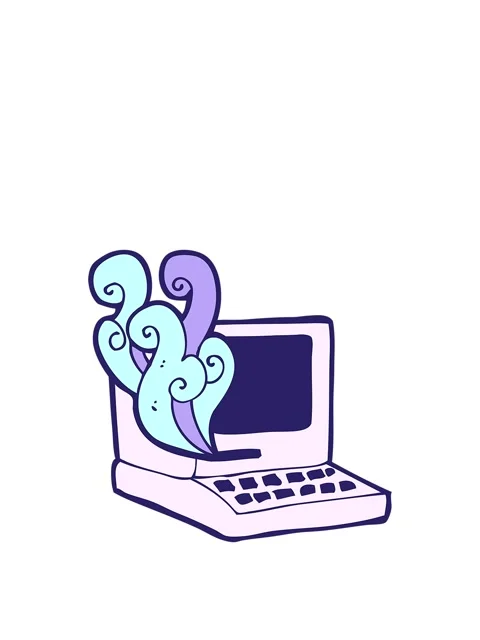 Rise and float animation of cartoon of a computer Stock Footage 324373355