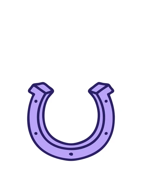 Rise and float animation of cartoon of a horse shoe Stock Footage 324396979