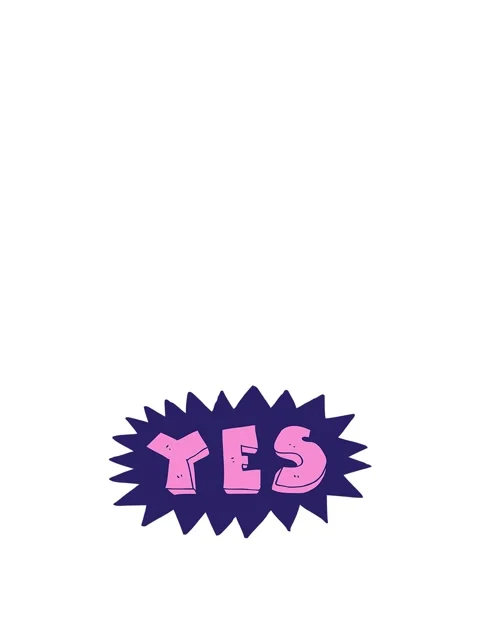 Rise and float animation of cartoon yes sign Video stock 324398768