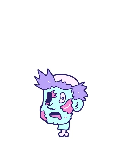 Rise and float animation of cartoon zombie head Stock Footage 324405430
