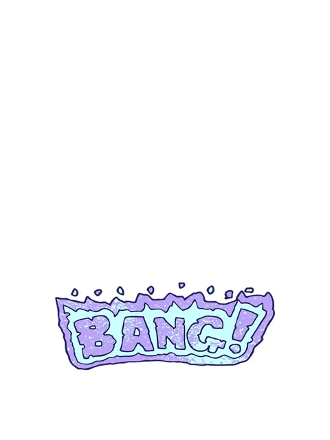 Rise and float animation of cartoon doodle word bang Video stock 324434231