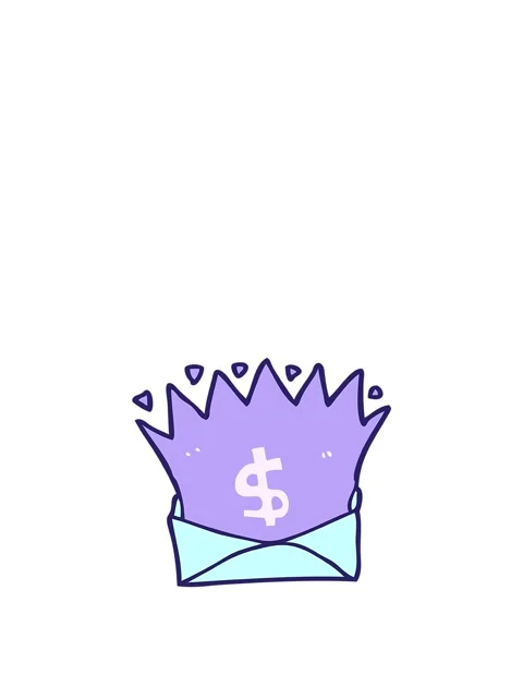 Rise and float animation of cartoon envelope with money sign Stock Footage 324438856