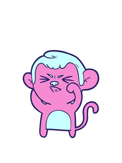 Rise and float animation of cartoon angry monkey Stock Footage 324451560