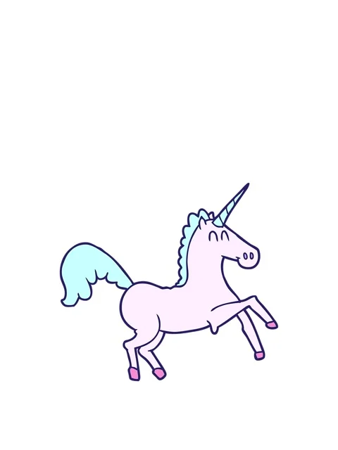 Rise and float animation of cartoon unicorn image Stock Footage 324470463