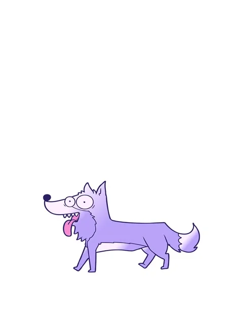 Rise and float animation of a cartoon happy dog Video stock 324489111